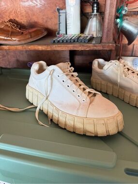 Eytys Off-White Canvas Platform Sneakers